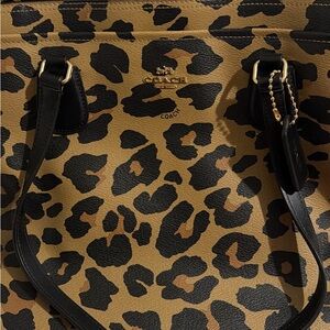 Coach Animal Print Tote - Brown and Black